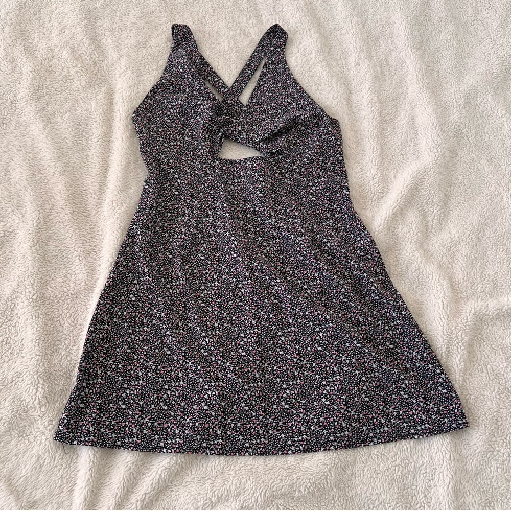 Floral Crisscross Back Dress